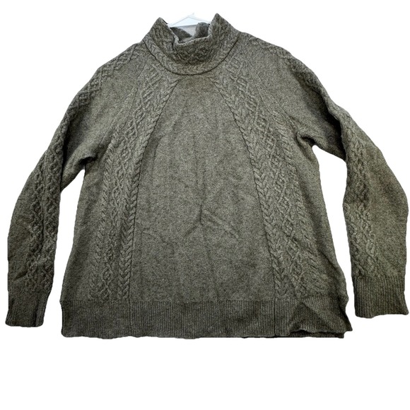 Aventura Sweaters - Aventura Sweater Womens Medium / Large Merino Wool Blend Cable Knit Mock Neck